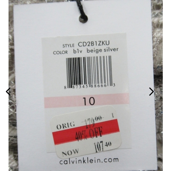 Calvin Klein Formal Cocktail Dress, Size 10 - Picture 3 of 3